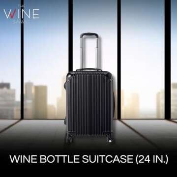 Wine Bottle Suitcase | Holds 10 Standard 750 ML Size Bottles | Universal Airplane Luggage Case, TSA ...