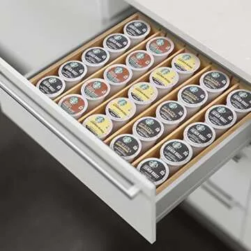 MinBoo Bamboo K Cup Holder for Stylish Kitchen Organization