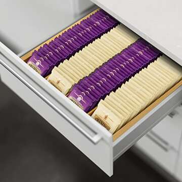 MinBoo Bamboo K Cup Holder for Drawer or Countertop Coffee Pod Holder 25-36 K Cup Pod Storage Tea bag organizer K Cup Storage for Coffee Station Home Office and Kitchen (Bamboo)