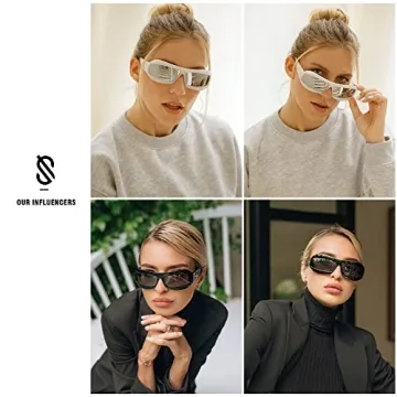 SOJOS Futuristic Wrap Around Sunglasses for Stylish Protection