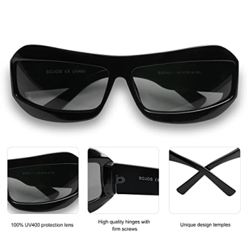 SOJOS Futuristic Wrap Around Sunglasses for Stylish Protection
