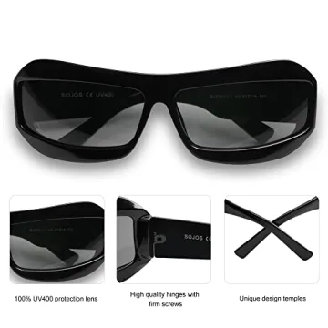 SOJOS Futuristic Wrap Around Sunglasses for Stylish Protection