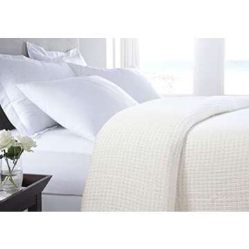 HILLFAIR 100% Soft Premium Combed Cotton Thermal Blanket– Queen Blankets– Soft Cozy Warm Cotton ...