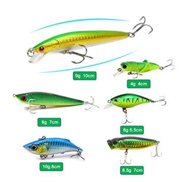 VAYTOP 437Pcs Fishing Lures Kit for Freshwater &Saltwater,Bass Fishing Lure Kit Trout Bass Salmon Walleye, Fishing Hooks,Fishing tackle box, Fishing Accessories Kit, Lifelike Fish Bait