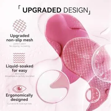 BREYLEE Pink Rose Eye Mask– 60 Pcs - Puffy Eyes and Dark Circles Treatments – Look Younger and R...