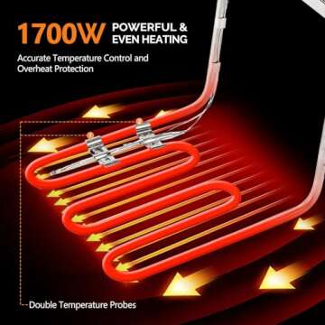 ROVSUN 11.4QT Electric Deep Fryer w/Basket & Lid, Countertop Kitchen Frying Machine, Temperature Adj...