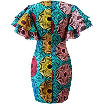 SHENBOLEN Women African Print Dress Ankara Fashion Dresses (Large)