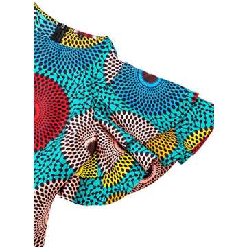 Stunning SHENBOLEN African Print Dress for Women 100% Cotton