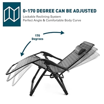 Fitnessclub Zero Gravity Chair - 350LBS Capacity Oversized Lounge