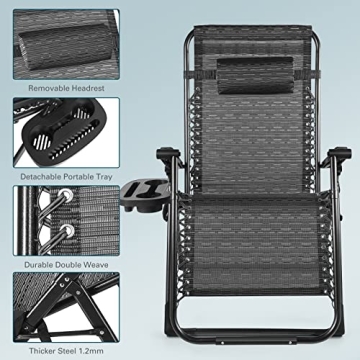 Fitnessclub Zero Gravity Chair - 350LBS Capacity Oversized Lounge