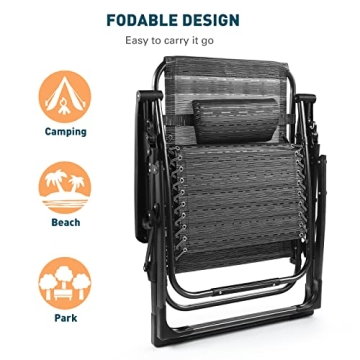 Fitnessclub Zero Gravity Chair - 350LBS Capacity Oversized Lounge