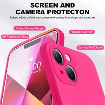 BossKiss Compatible with iPhone 13 Case, Premium Silicone Upgraded [Camera Protection] [2 Screen Pro...