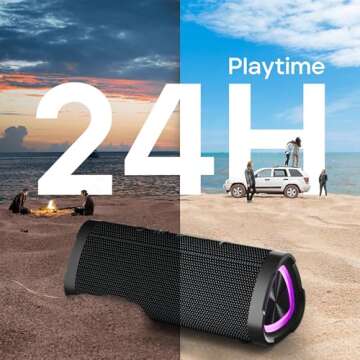 Vanzon V40 Bluetooth Speakers, Portable Wireless Speaker V5.0 with 24W Loud Stereo Sound, 24H Playtime, TWS & IPX7 Waterproof, Suitable for Travel, Home and Outdoors