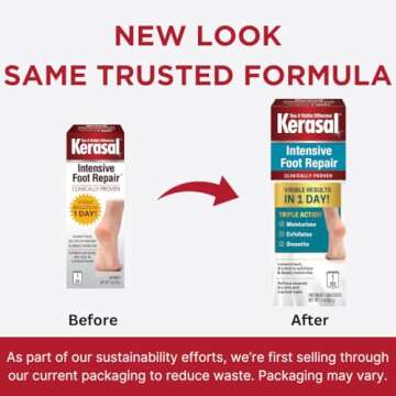 Kerasal Intensive Foot Repair Skin Healing Ointment for Cracked Heels and Dry Feet 1 oz , 2 Count, (...