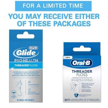Oral-B Glide Threader Floss, 30-Count (Pack of 6)