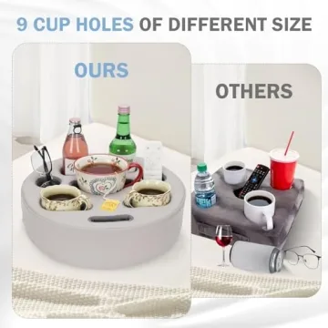 Couch Cup Holder Pillow for Drinks and Remotes
