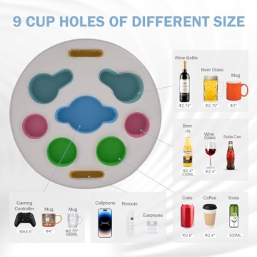 Couch Cup Holder Pillow for Drinks and Remotes