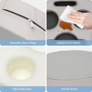 Couch Cup Holder Pillow for Drinks and Remotes