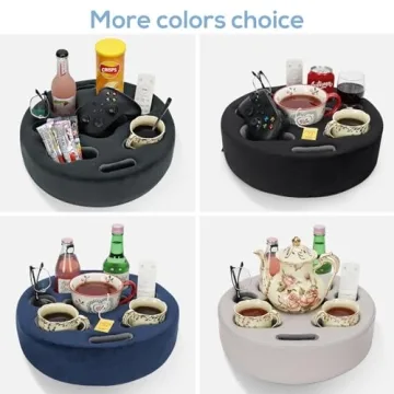 Couch Cup Holder Pillow for Drinks and Remotes