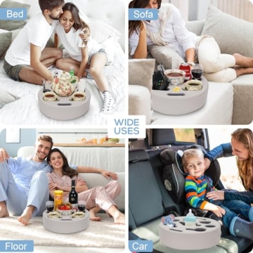 Couch Cup Holder Pillow for Drinks and Remotes