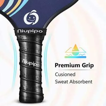 Niupipo Pickleball Paddles, Parent, Child Pickleball Set, USAPA Approved Pickleball Paddles 4 Pack, 4 Balls, 1 Pickleball Bag, Fiberglass, Lightweight Pickleball Paddle