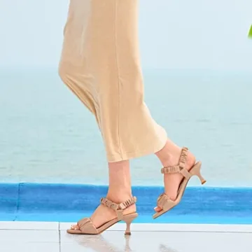 DREAM PAIRS Women's Comfortable Kitten Heels Sandals