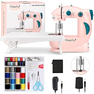 Magicfly Mini Sewing Machine for Beginner, Dual Speed Portable Children Sewing Machine with Extensio...