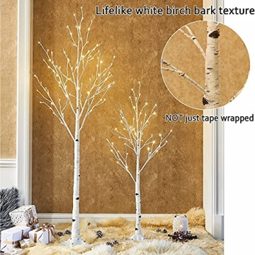 Fudios Lighted Birch Trees 4FT for Home Christmas Decor