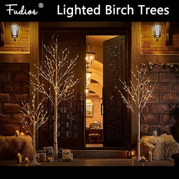 Fudios Lighted Birch Trees 4FT for Home Christmas Decor