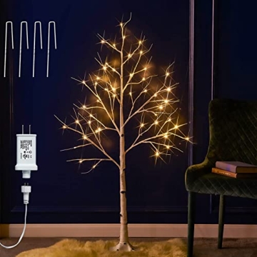 Fudios Lighted Birch Trees 4FT for Home Christmas Decor