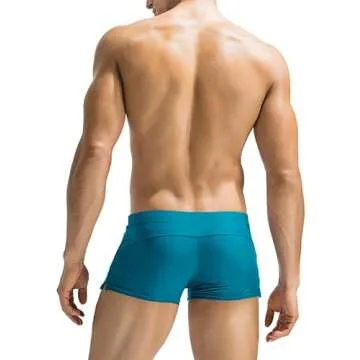 COOFANDY Mens Quick Dry Lightweight Square Leg Cut Trunks Swimwear, X-Large, 1 - Sky Blue