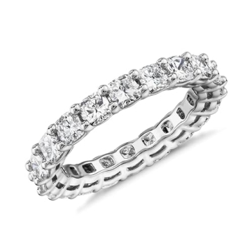 PAVOI 14K White Gold Plated Stackable Rings | 3mm Cubic Zirconia Love Ring for Women Size 10