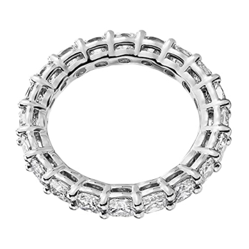 PAVOI 14K White Gold Stackable Rings for Women Size 10