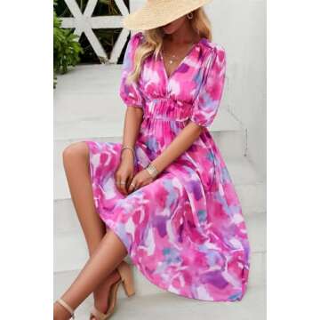 UEAL Summer Wedding Guest Dresses for Women Spring Easter Party Dresses for Women 2025 X-Large Purple