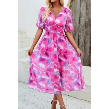 UEAL Summer Wedding Guest Dresses for Women Spring Easter Party Dresses for Women 2025 X-Large Purple