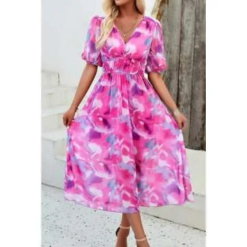 UEAL Summer Wedding Guest Dresses for Women Spring Easter Party Dresses for Women 2025 X-Large Purple