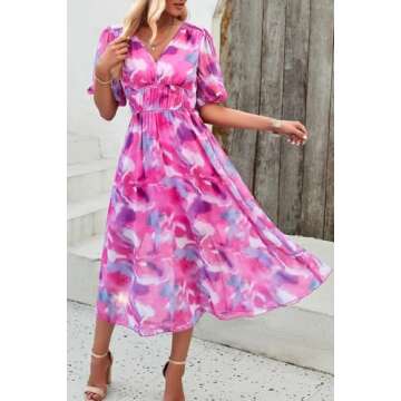 UEAL Summer Wedding Guest Dresses for Women Spring Easter Party Dresses for Women 2025 X-Large Purple