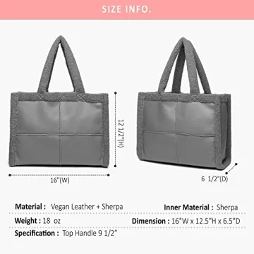 Vegan Leather Sherpa Tote Bag - Winter Fashion Essential