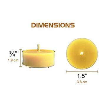 12pcs Beeswax Tealight Candles - Organic Honey Scent