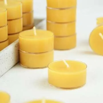 12pcs Beeswax Tealight Candles - Organic Honey Scent