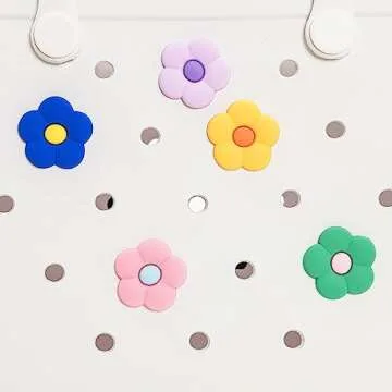 Enruiya Charms fits for Bogg Bags Flower Charms Accessories fits for Simply Southern Beach Totes Decoration