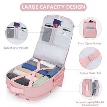 MAXTOP Travel Backpack for Women Carry On Backpack with USB Charging Port 15.6 inch Laptop Backpacks...