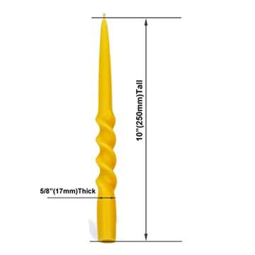 BCandle Pure Beeswax Spiral Twist Taper Candles Set of 6