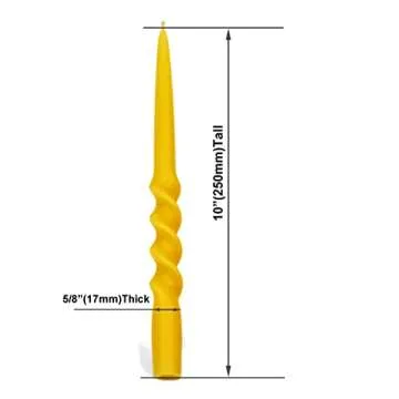 BCandle Pure Beeswax Spiral Twist Taper Candles Set of 6