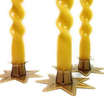 BCandle Pure Beeswax Spiral Twist Taper Candles Set of 6