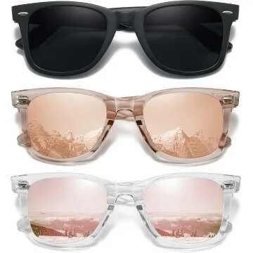 MEETSUN Retro Polarized Sunglasses 3 Pack UV Protection