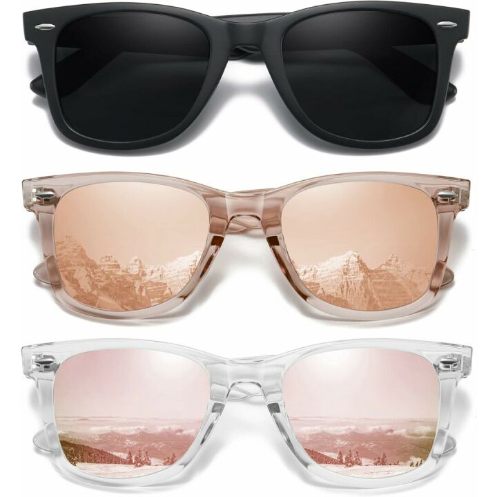 MEETSUN Retro Polarized Sunglasses 3 Pack UV Protection