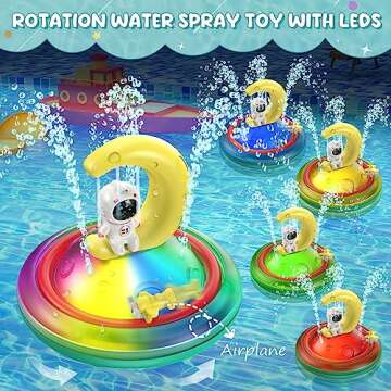 Baby Bath Toys for Toddlers, CRIOLPO Spray Water Toy Rotation Baby Light up Bath Toys, Automatic Ind...