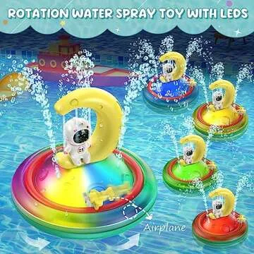 Baby Bath Toys for Toddlers, CRIOLPO Spray Water Toy Rotation Baby Light up Bath Toys, Automatic Ind...