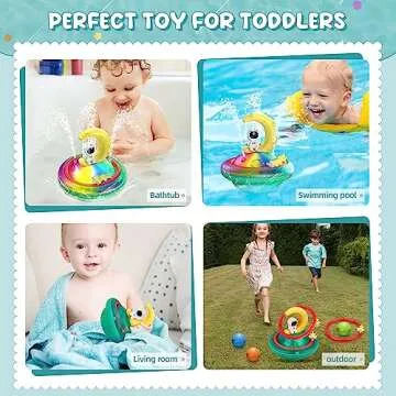 Baby Bath Toys for Toddlers, CRIOLPO Spray Water Toy Rotation Baby Light up Bath Toys, Automatic Induction Sprinkler Shower Toys with LED, Bathtub Pool Bath Toys Gift for 1 2 3 4 5 Year Old Boys Girls